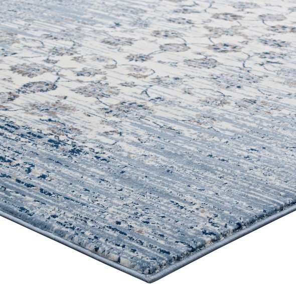 Modway Furniture Rugs Rugs Moroccan Blue and Ivory