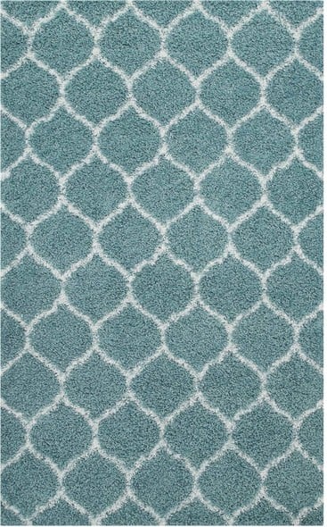 Modway Furniture Rugs Rugs Aqua Blue and Ivory