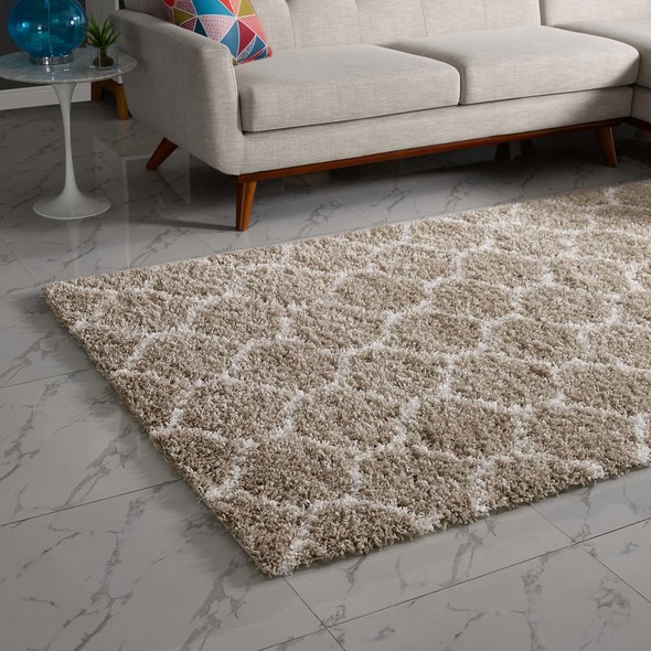 Modway Furniture Rugs Rugs Beige and Ivory