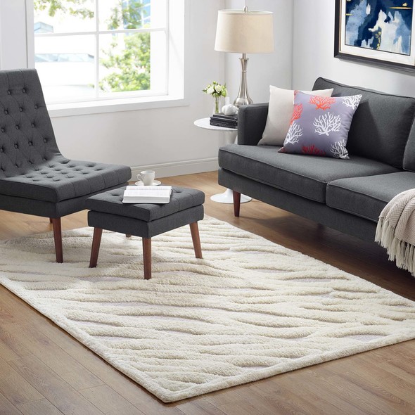 Modway Furniture Rugs Rugs Ivory and Light Gray