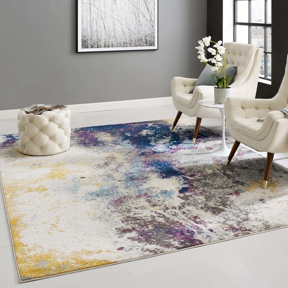 Modway Furniture Rugs Rugs Blue, Gray, Yellow, Ivory, Pink
