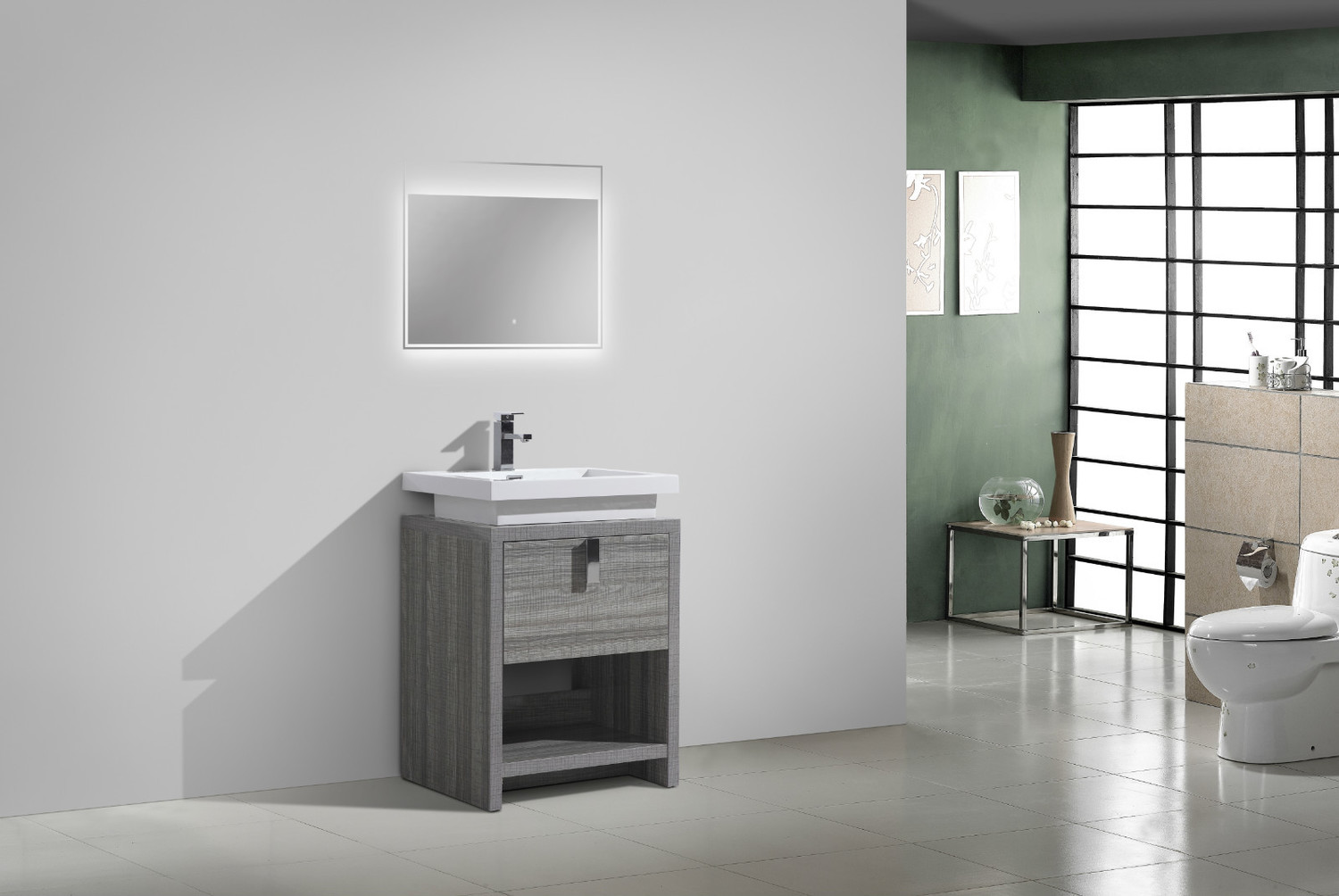 72 inch bathroom vanity clearance Moreno Bath High Gloss Ash Grey Rich Finish