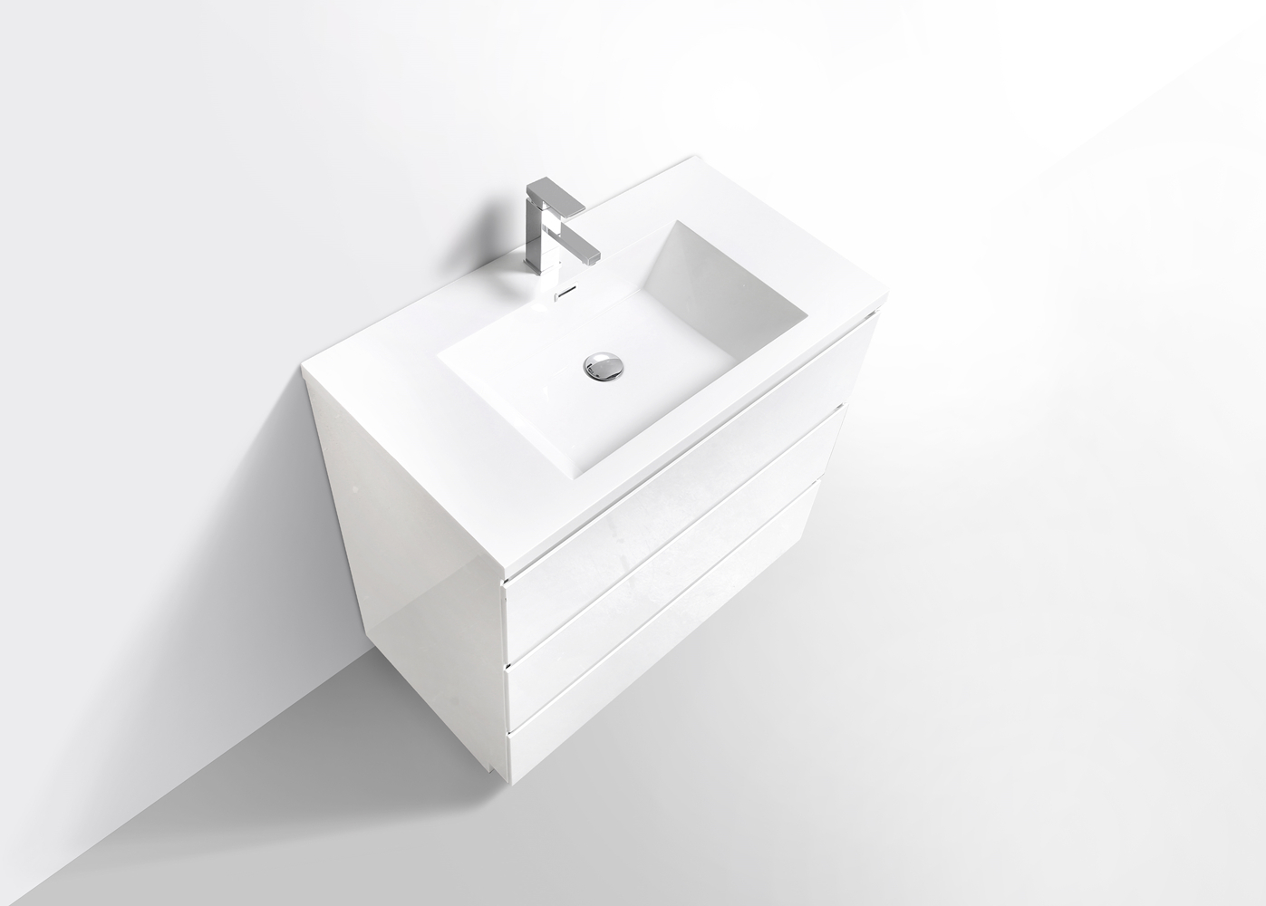 bathroom vanity installation cost Moreno Bath Hiigh Gloss White finish
