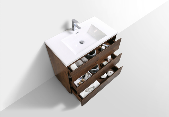 single modern bathroom vanity Moreno Bath Bathroom Vanities Rose Wood finish