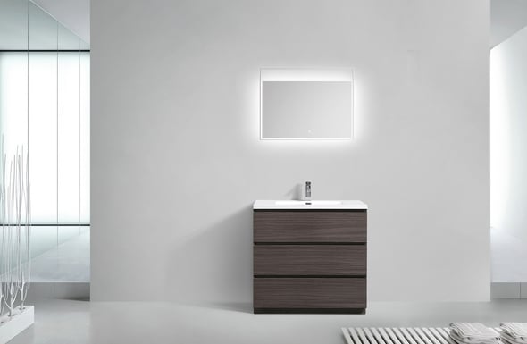 vanity counter tops with sink Moreno Bath Bathroom Vanities Dark Grey Oak finish 