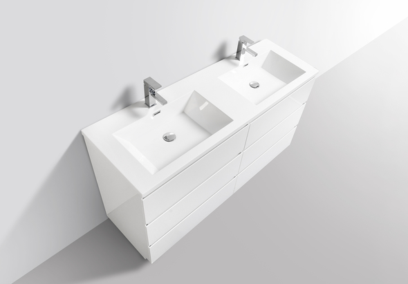 custom bathroom countertops Moreno Bath Hiigh Gloss White finish