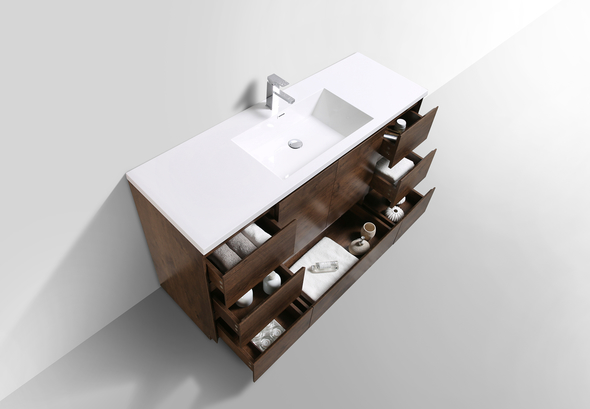 single bathroom cabinets Moreno Bath Rose Wood finish