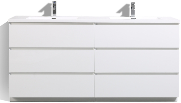 30 inch vanity cabinet Moreno Bath Hiigh Gloss White finish