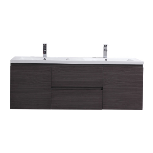 free standing bathroom cabinet under sink Moreno Bath Dark Grey Oak Durable Finish