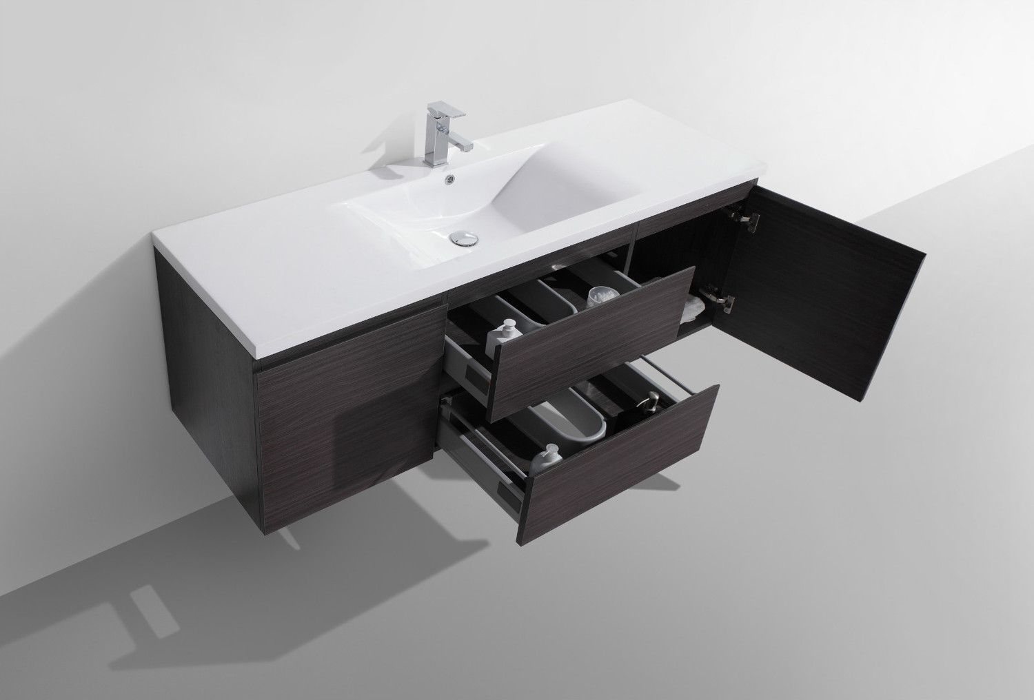 black bathroom cabinets ideas Moreno Bath Dark Grey Oak Durable Finish