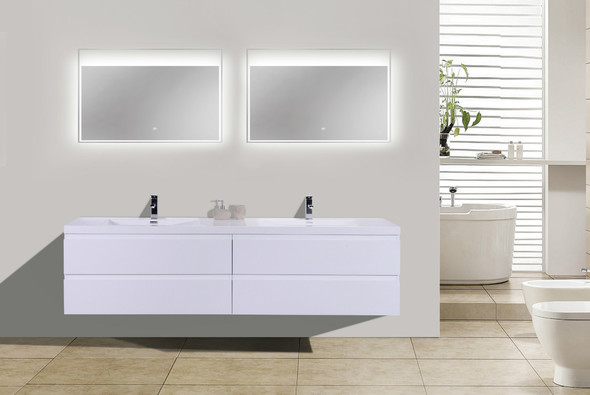 60 bathroom vanities with tops Moreno Bath High Gloss White Rich Finish