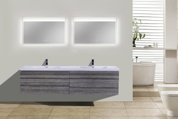 60 vanity top single sink Moreno Bath Bathroom Vanities High Gloss Ash Grey Rich Finish