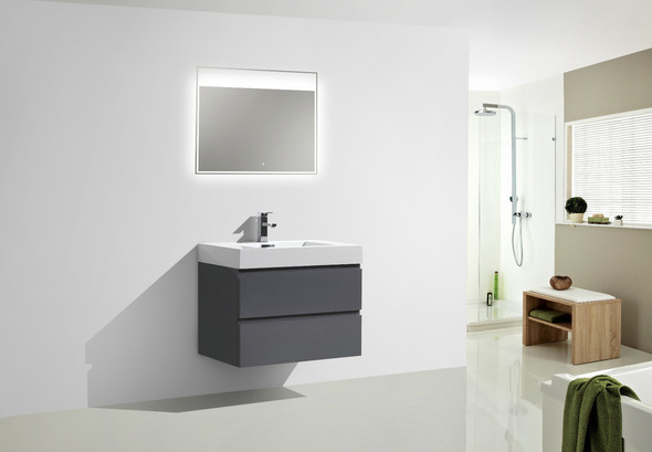 white bathroom counter Moreno Bath High Gloss Grey Rich Finish