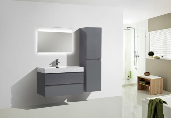30 inch sink cabinet Moreno Bath High Gloss Grey Rich Finish