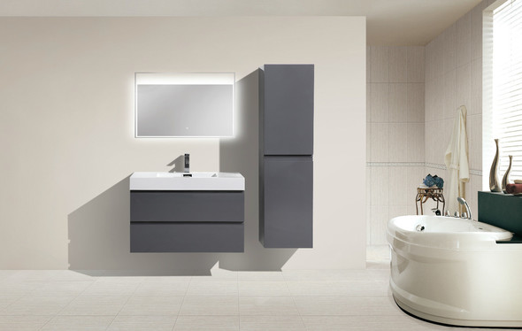 30 inch sink cabinet Moreno Bath High Gloss Grey Rich Finish