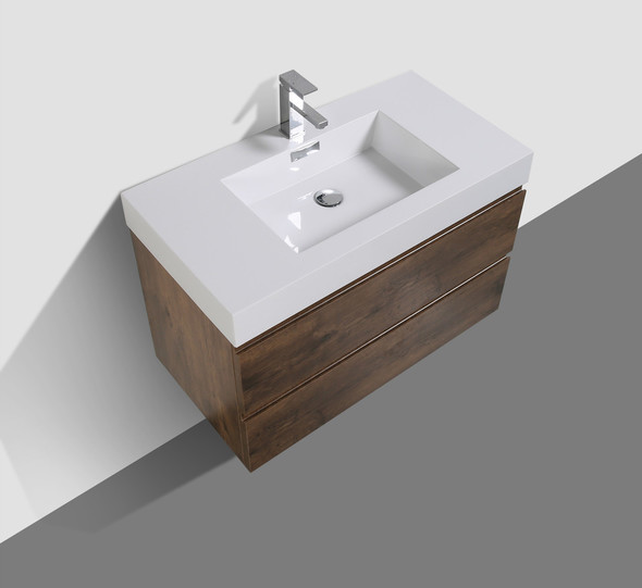 single rustic bathroom vanity Moreno Bath Rosewood Durable Finish