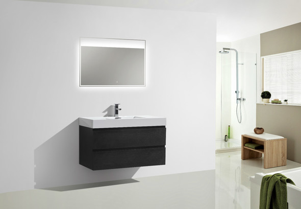 50 inch bathroom vanity top single sink Moreno Bath Black Durable Finish