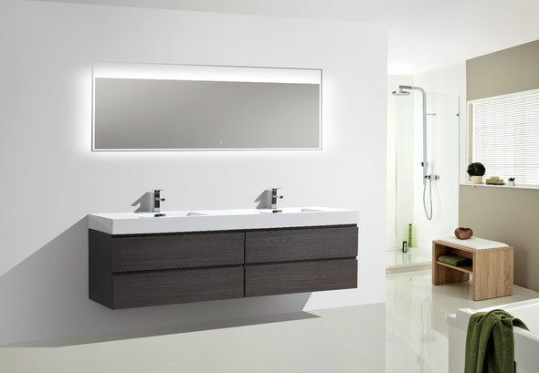 small corner bathroom sink vanity units Moreno Bath Dark Grey Oak Durable Finish
