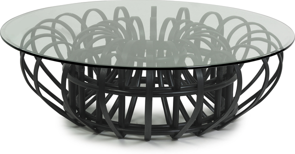 glass end table with storage Oggetti Black