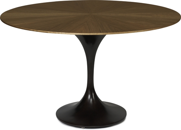 round kitchen table set Oggetti Light Brown Top w/Dark Brown Matte Base
