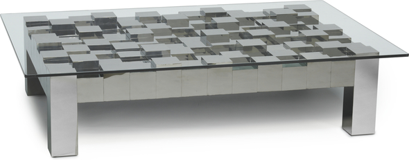 white grey coffee table Oggetti Stainless Steel