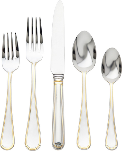 a set of spoon and fork Ricci Argentieri Silver and Gold
