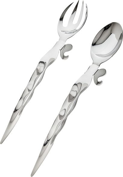 gold fork and spoon set Ricci Argentieri silver