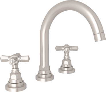 two tone widespread bathroom faucets Rohl Lavatory Faucet SATIN NICKEL Transitional