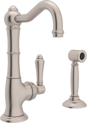 polished nickel single hole faucet Rohl Kitchen Faucet SATIN NICKEL Traditional