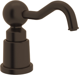 pull down brushed nickel kitchen faucet Rohl TUSCAN BRASS