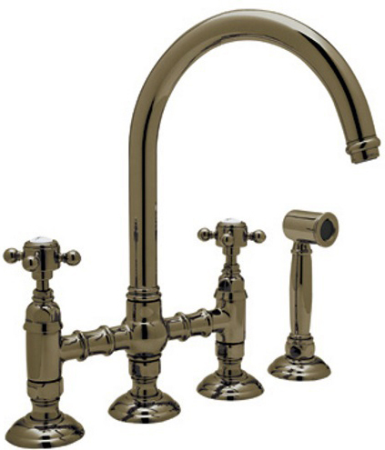 copper sink fixtures Rohl Kitchen Faucet Tuscan Brass Traditional