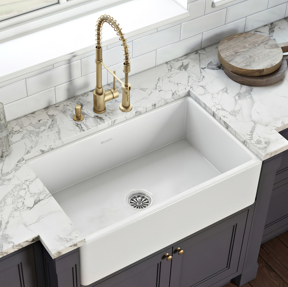 36 inch stainless sink Ruvati Kitchen Sink White