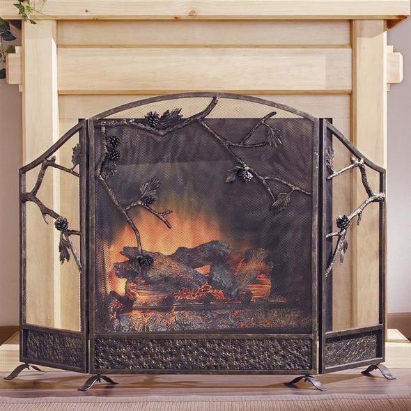 stone fireplace wood mantel SPI Home