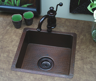 24 inch white undermount kitchen sink Sierra Copper Antique
