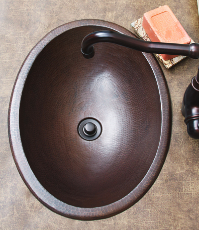 17 inch vanity with sink Sierra Copper Antique