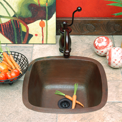 stainless drop in sink Sierra Copper Antique
