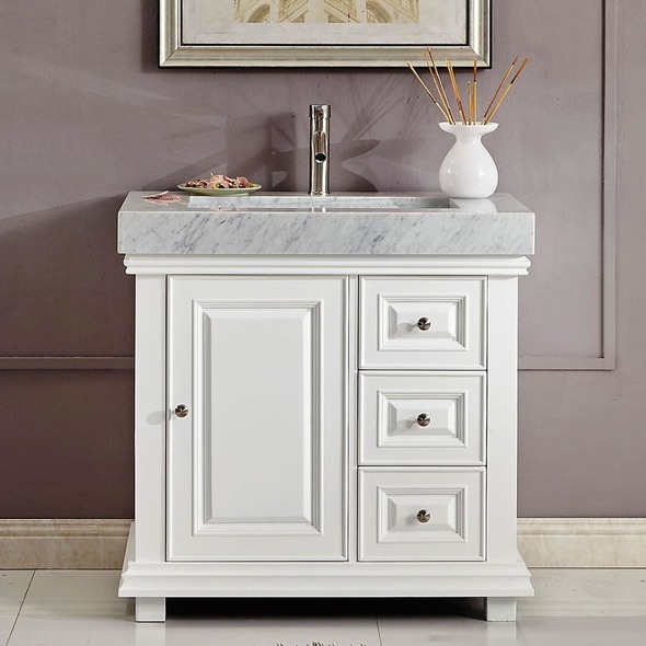white oak bathroom vanity Silkroad Exclusive Bathroom Vanity White Traditional