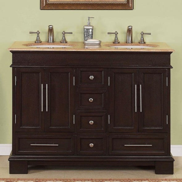 vanity cupboards Silkroad Exclusive Bathroom Vanity Dark Walnut Traditional