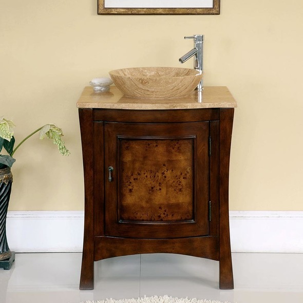 lavatory vanity Silkroad Exclusive Bathroom Vanity Red Chestnut Traditional