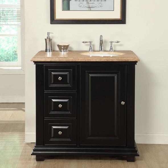 40 vanity cabinet Silkroad Exclusive Bathroom Vanity Dark Espresso Traditional