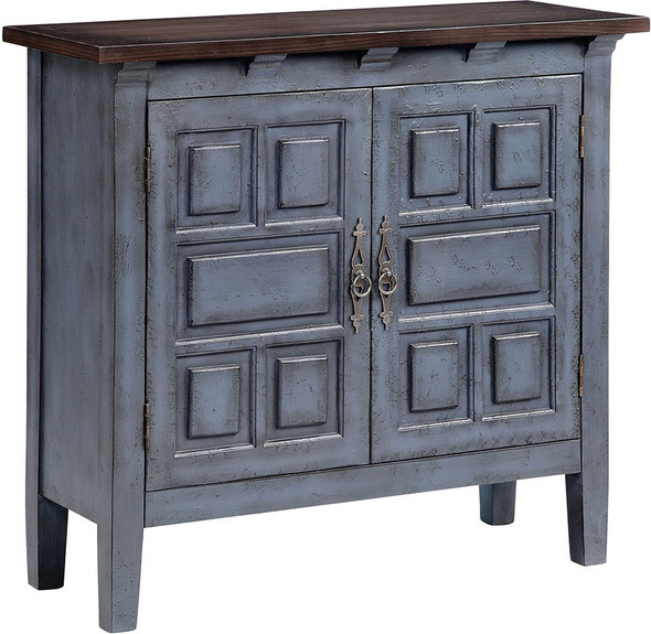 Stein World Cabinet / Credenza Chests and Cabinets Blue, Brown, Hand-Painted Transitional