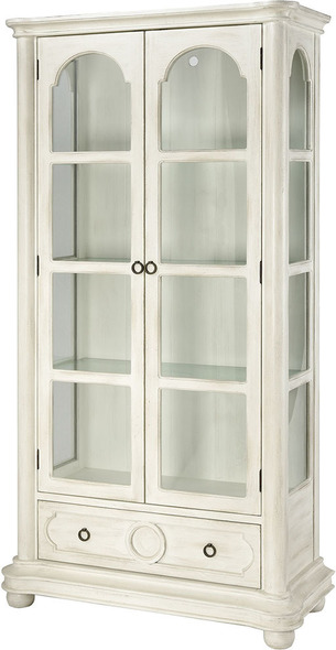  Stein World Cabinet / Credenza Chests and Cabinets Antique White, Clear Glass Traditional
