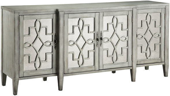 Stein World Cabinet / Credenza Chests and Cabinets Antique Mirror, Grey Transitional