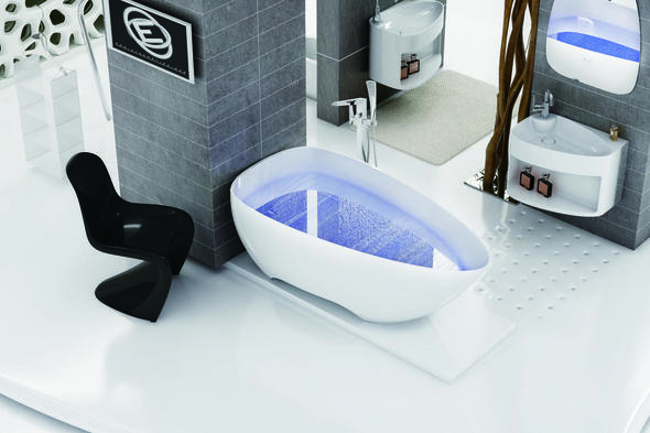 high end bathtubs Streamline Bath Set of Bathroom Tub and Faucet White Soaking Freestanding Tub