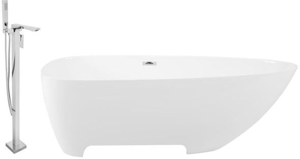 best freestanding jetted tub Streamline Bath Set of Bathroom Tub and Faucet White Soaking Freestanding Tub