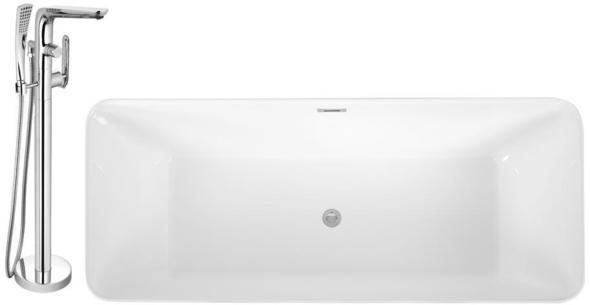 tub over tub installation Streamline Bath Set of Bathroom Tub and Faucet Free Standing Bath Tubs White Soaking Freestanding Tub