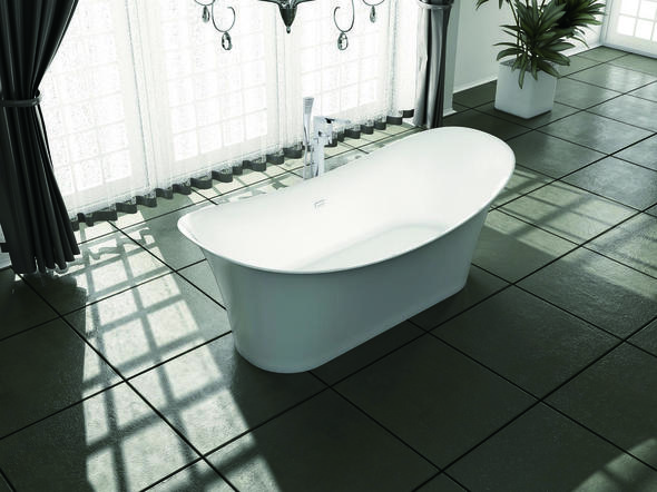 best deep soaking tubs Streamline Bath Set of Bathroom Tub and Faucet White Soaking Freestanding Tub