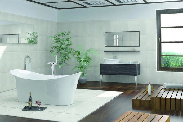 oval tub with shower Streamline Bath Set of Bathroom Tub and Faucet White Soaking Freestanding Tub