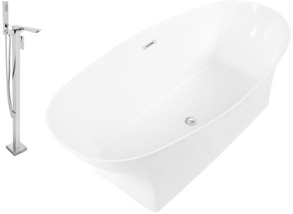 tub over tub installation Streamline Bath Set of Bathroom Tub and Faucet White Soaking Freestanding Tub