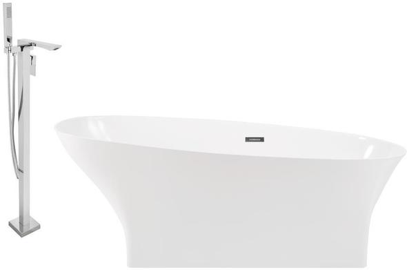tub over tub installation Streamline Bath Set of Bathroom Tub and Faucet White Soaking Freestanding Tub